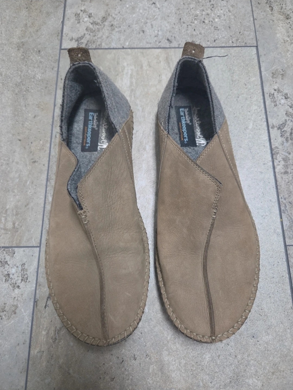 - Timberland Tan Slip-On Leather Loafers